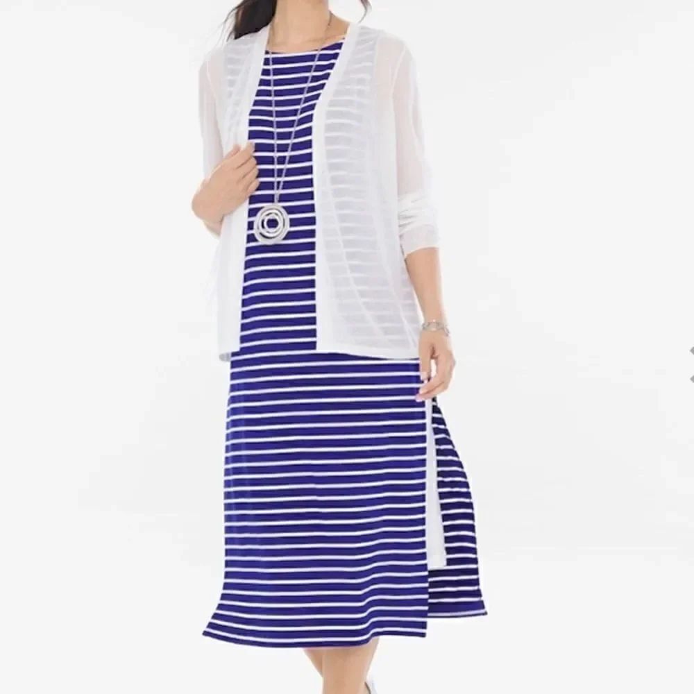 Striped Double-Layer Dress 